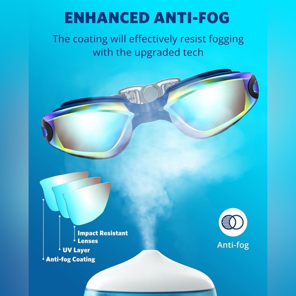 Aegend Swim Goggles, Swimming Goggles No Leaking Full Protection Adult Men Women - Picture 7 of 9